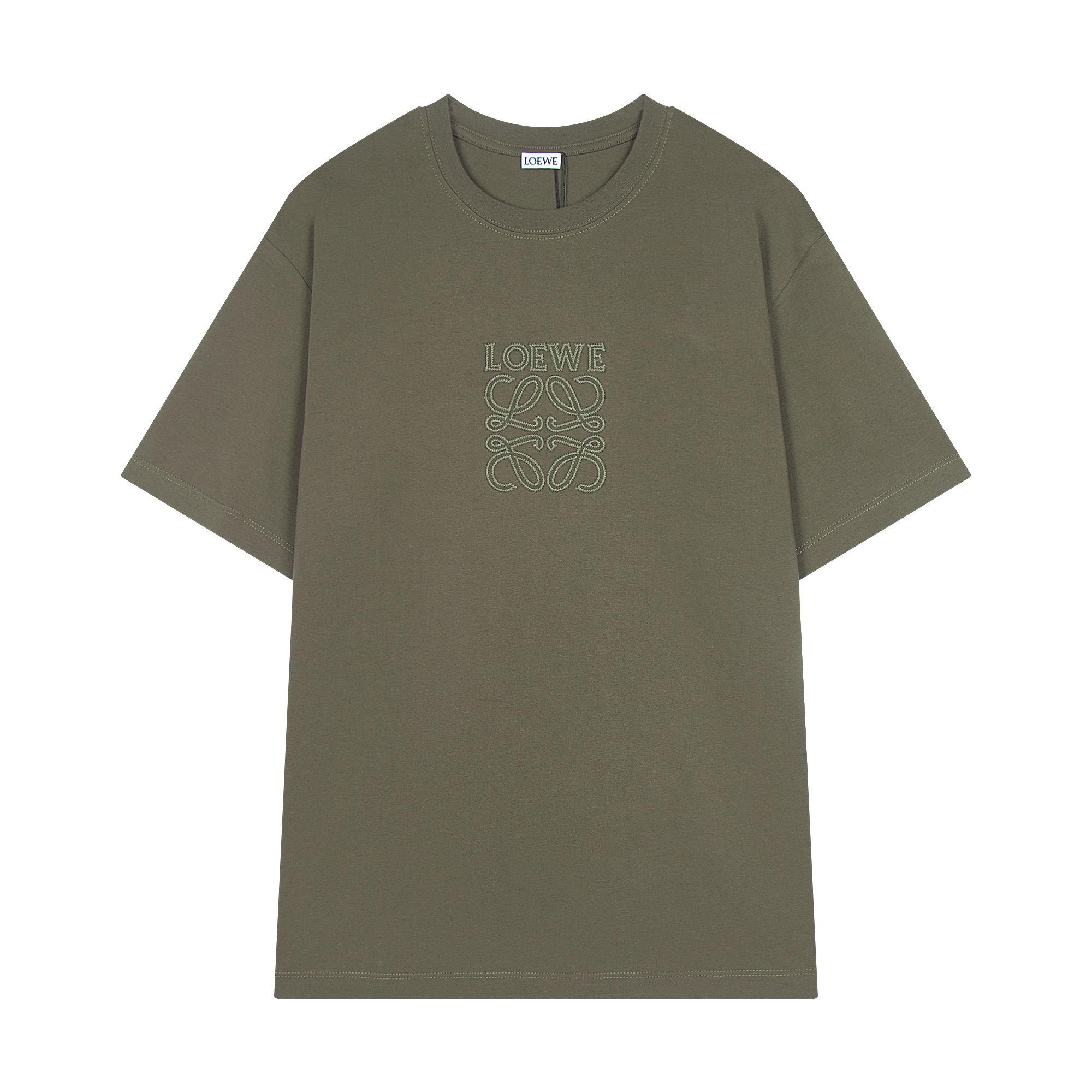 “Embroidered Short Sleeve Loewe Shirt in 240g Pure Cotton Fabric”