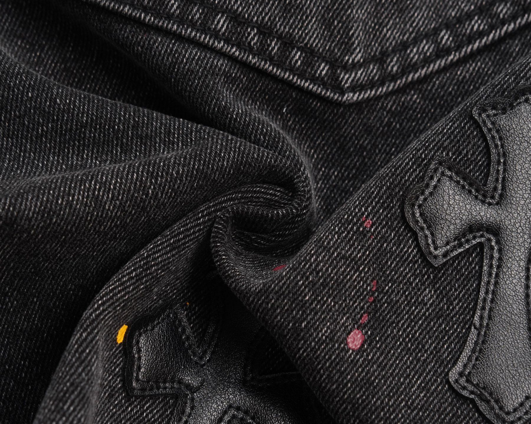 Chrome Hearts 𝗖𝗛/克罗 2026年春季新款 美式洗水贴皮刺绣破洞短裤