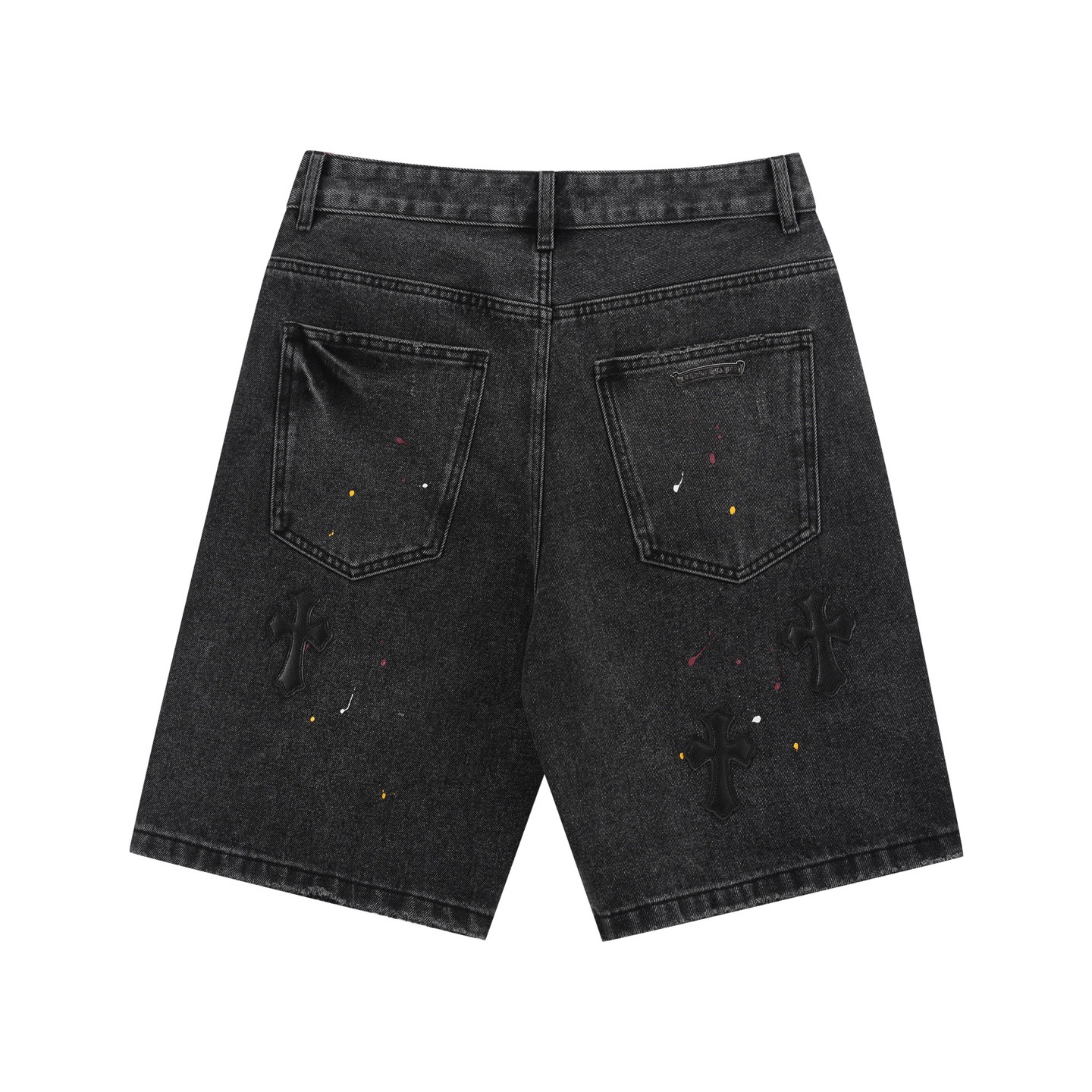 Chrome Hearts 𝗖𝗛/克罗 2026年春季新款 美式洗水贴皮刺绣破洞短裤