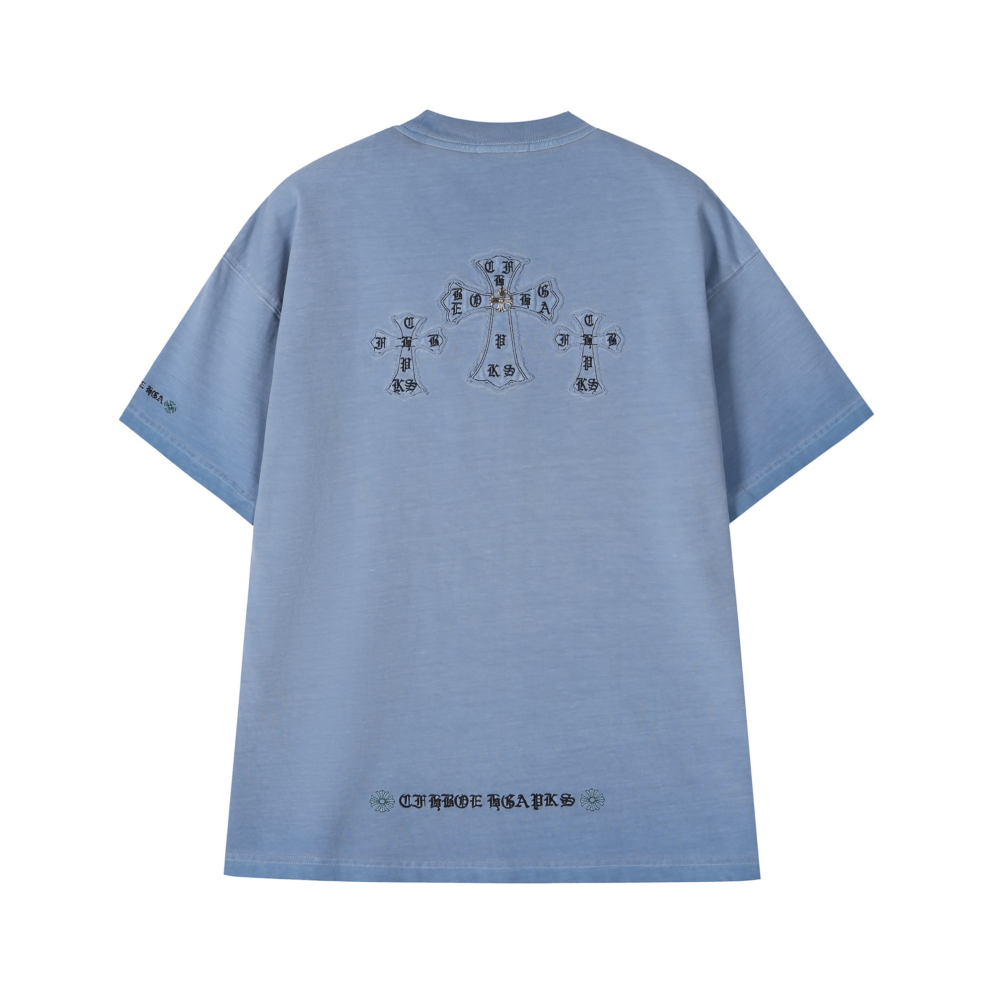 Chrome Hearts 𝗖𝗛/克罗 2026年春季新款 美式洗水贴布刺绣情侣短袖