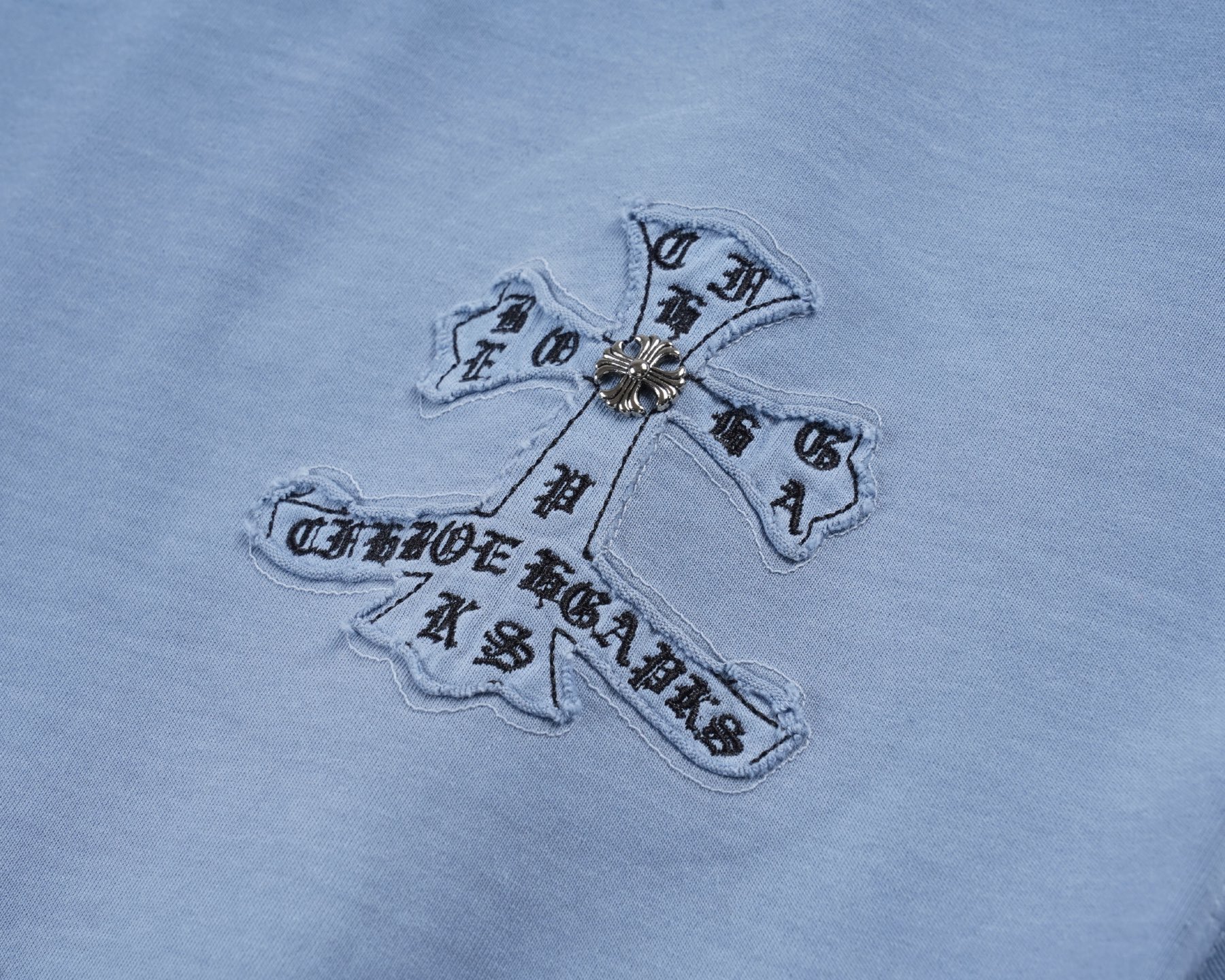 Chrome Hearts 𝗖𝗛/克罗 2026年春季新款 美式洗水贴布刺绣情侣短袖