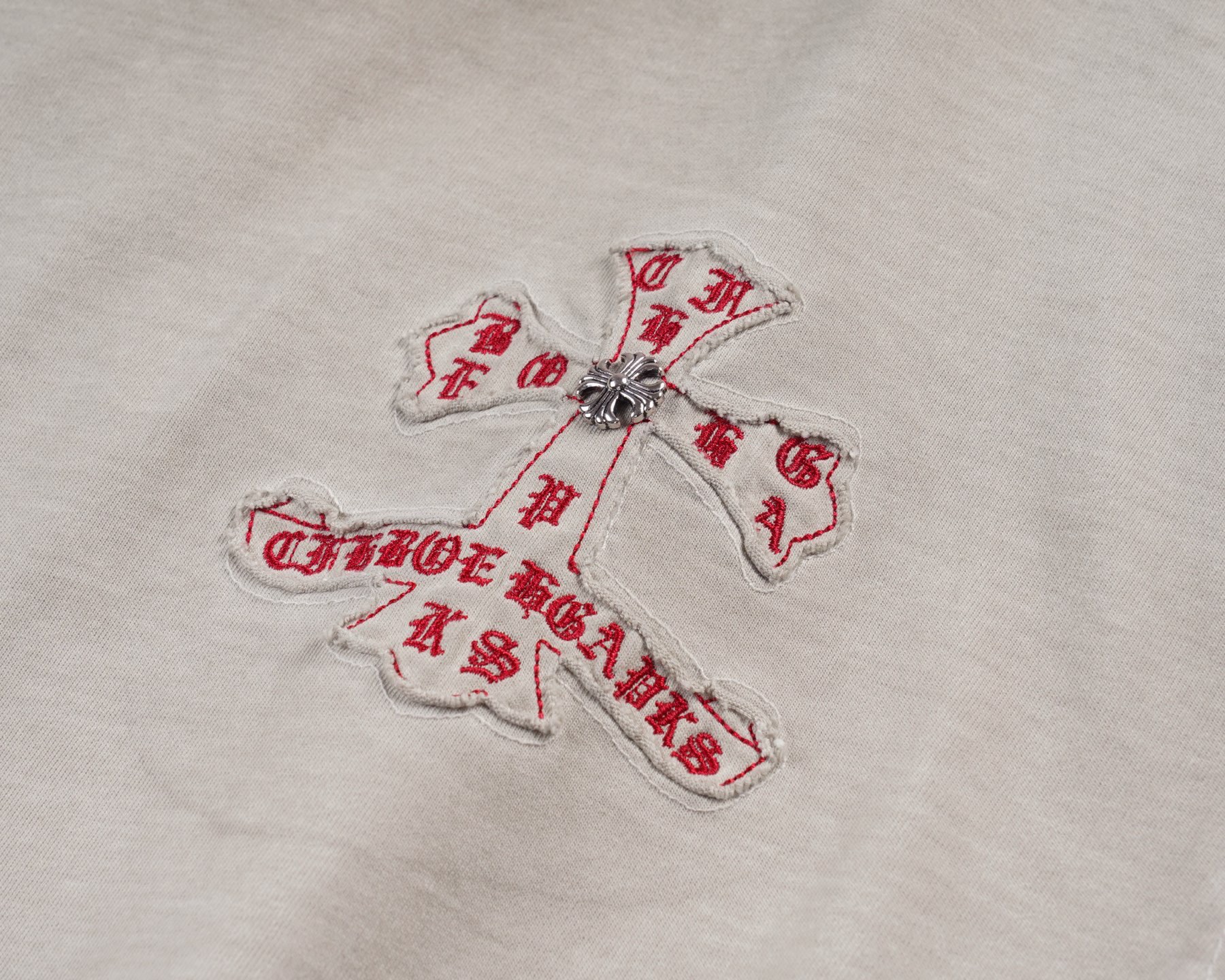 Chrome Hearts 𝗖𝗛/克罗 2026年春季新款 美式洗水贴布刺绣情侣短袖