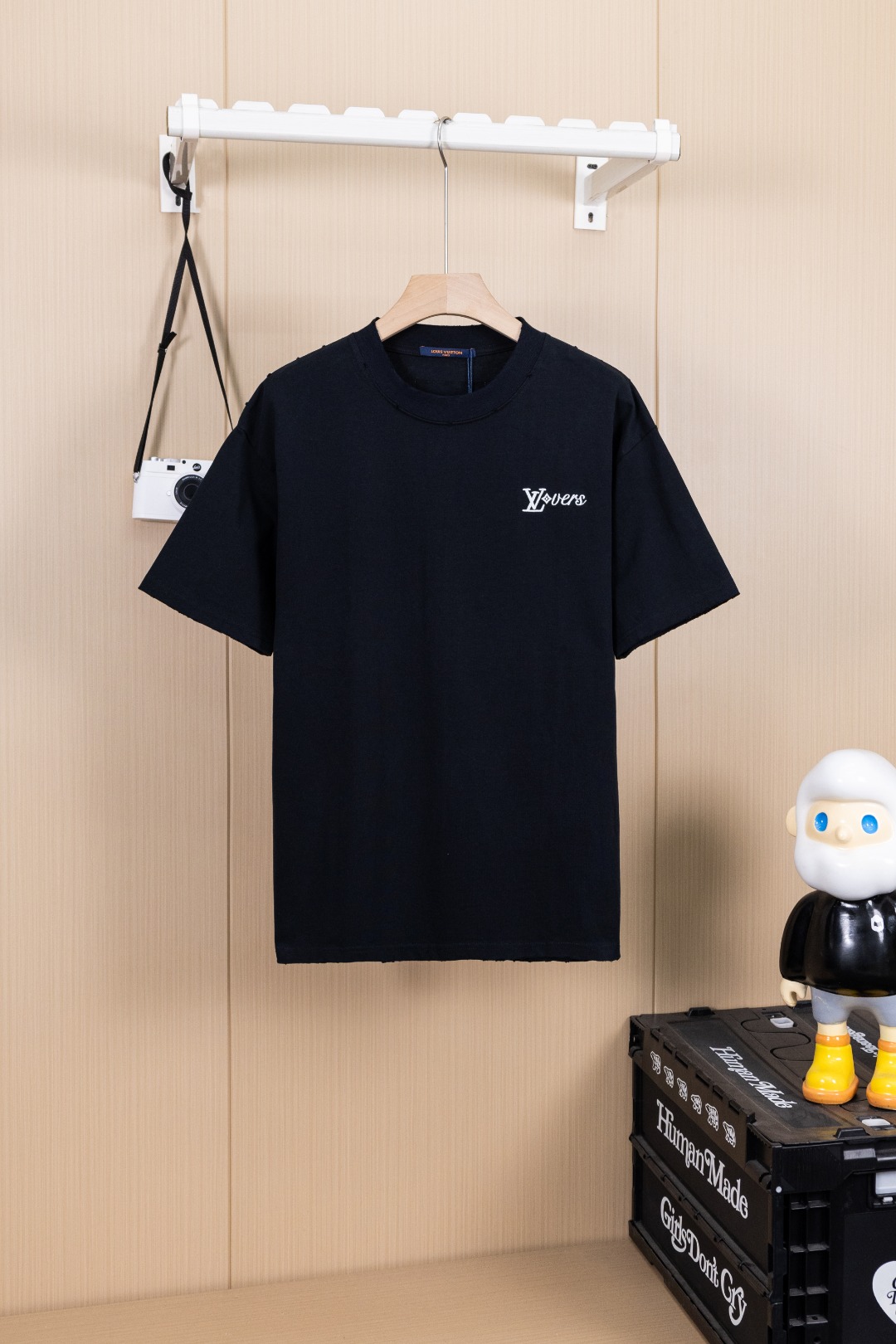 P80 foto colgante versión superior Louis Vuitton LV alta calidad 320 g cuello redondo camiseta de manga corta marca clá…