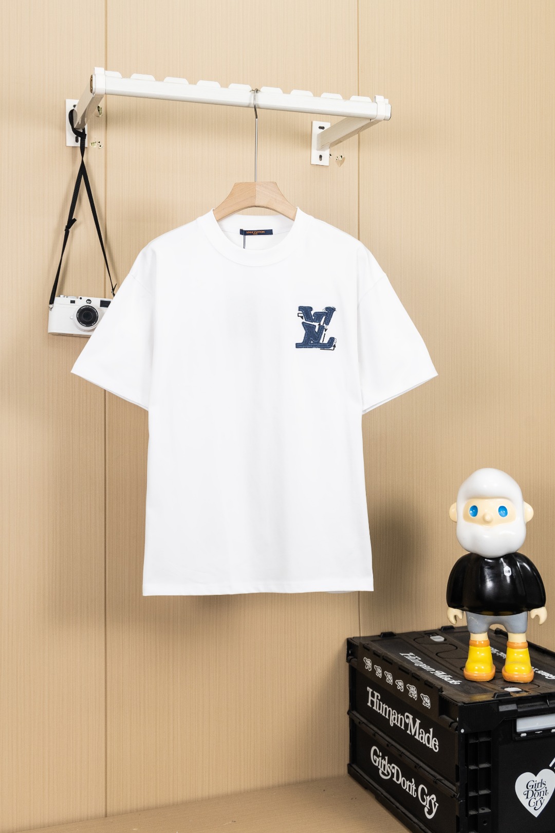 P80 foto colgante versión superior Louis Vuitton LV alta calidad 320 g cuello redondo camiseta de manga corta marca clá…