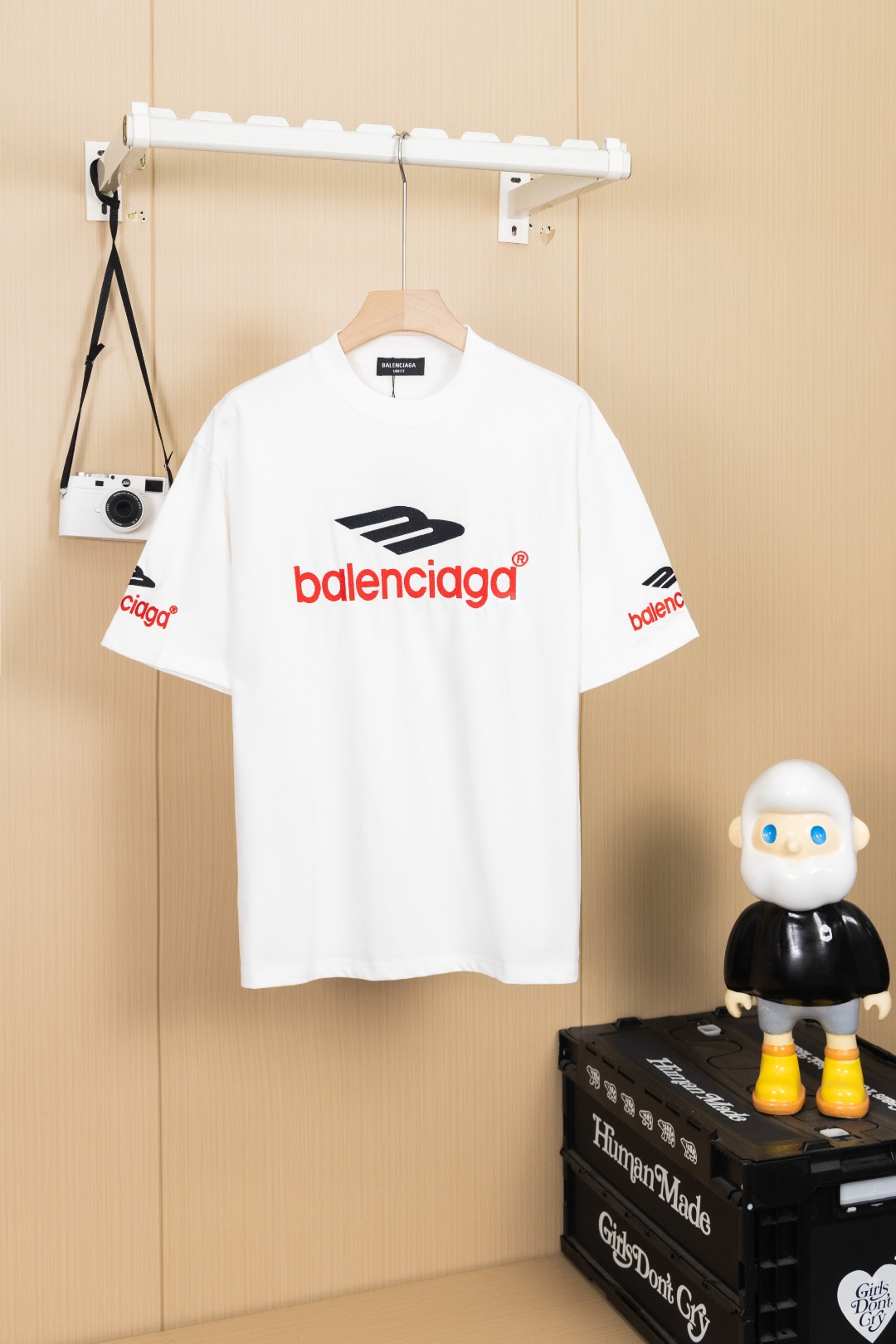 P65 foto colgada versión superior BALENCI*GA París gran M logotipo de 3M bordado camiseta de manga corta unisex tejido …