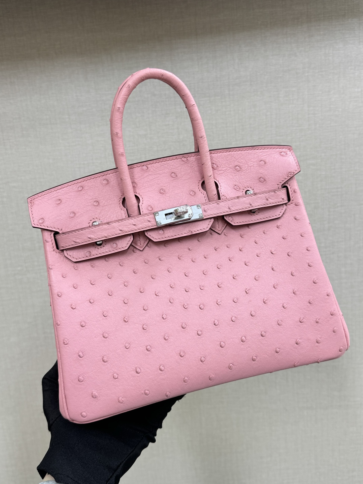 Hermes Birkin 25 Pink ostrich leather 25cm everyday