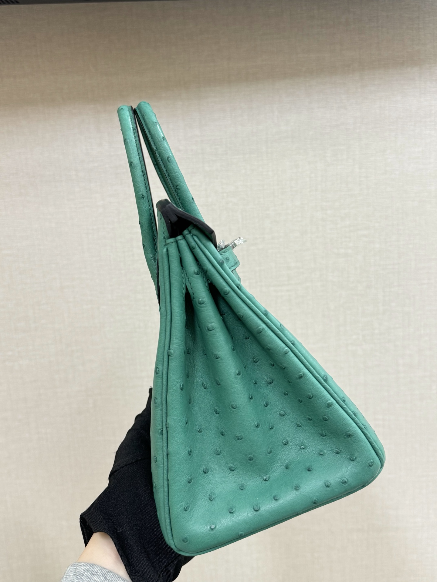 Hermes Birkin Turquoise ostrich 25 everyday shoulder