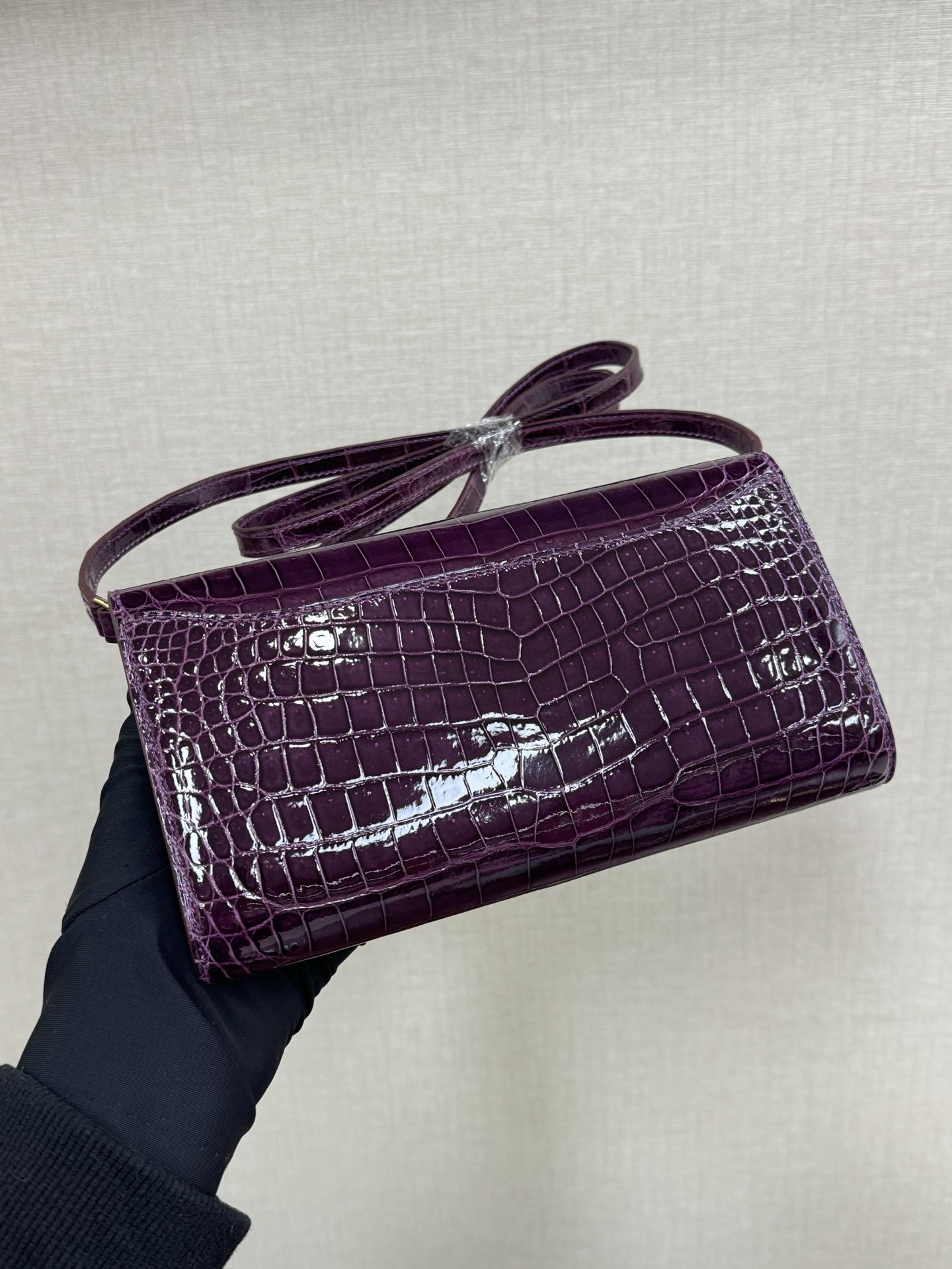 Hermes Constance To Go Purple crocodile crossbody everyday