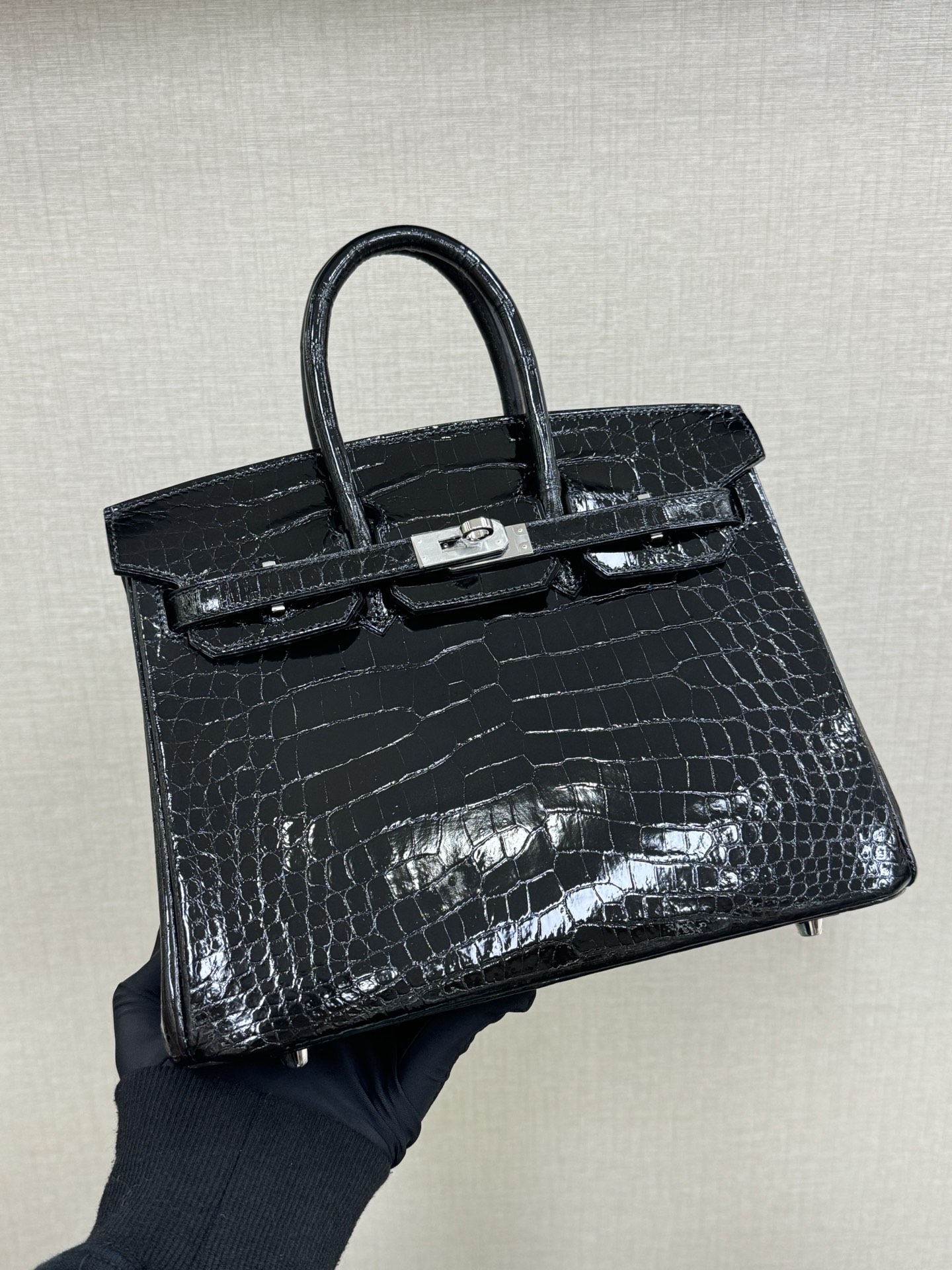 Hermes Birkin 25 Black Crocodile 25cm everyday