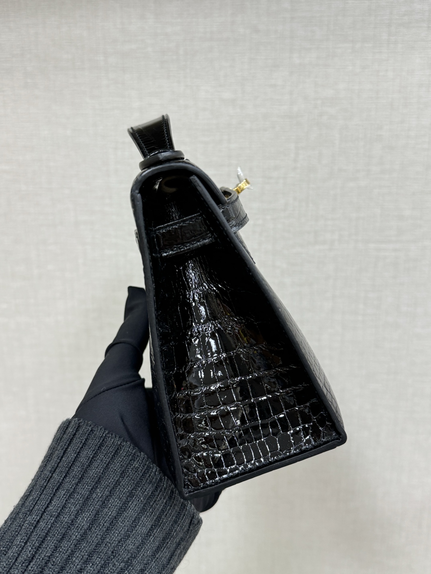 Hermes Kelly Black Crocodile 22cm evening everyday