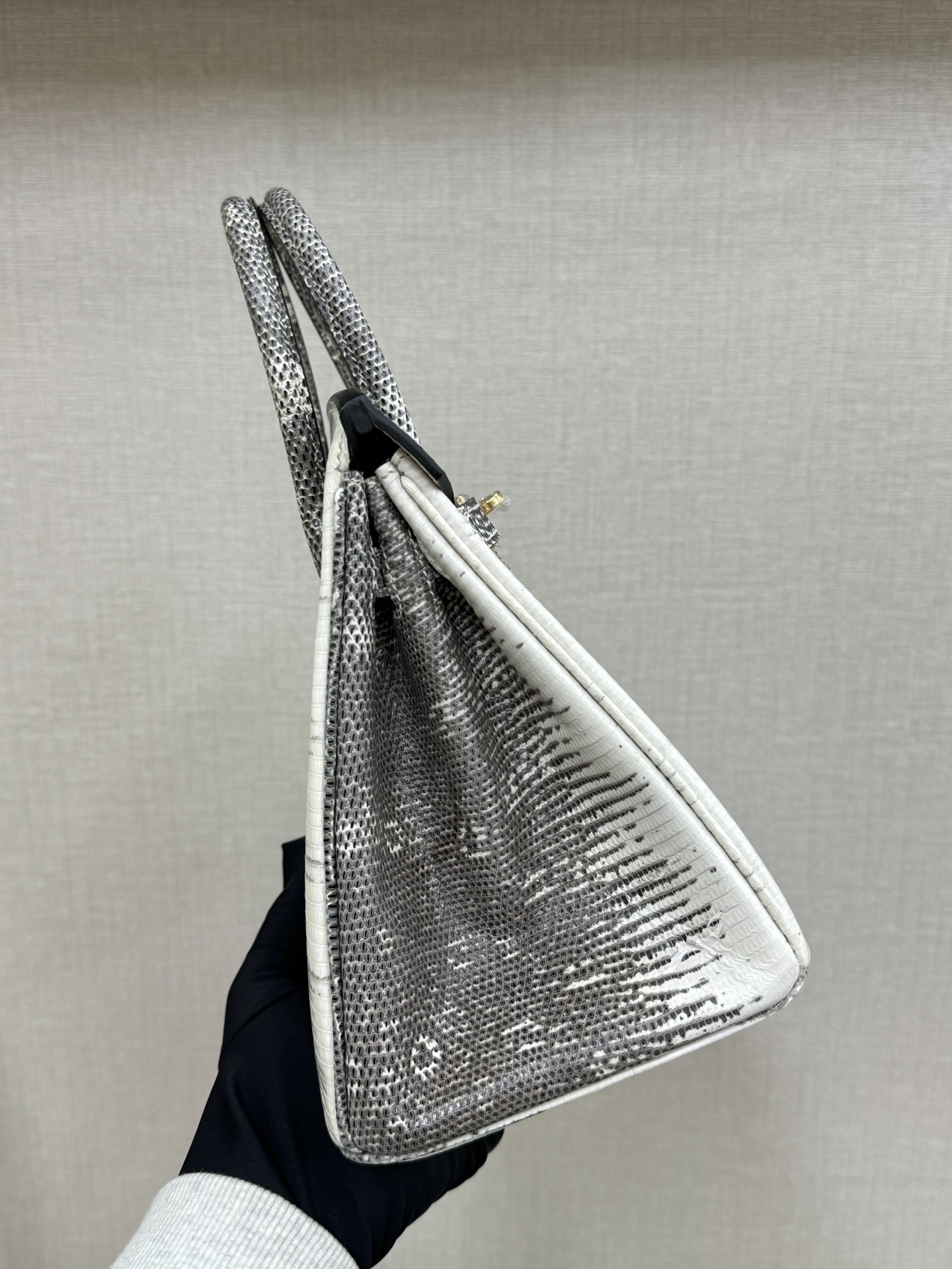 Hermes Birkin 25 Gray White Lizard 25cm everyday