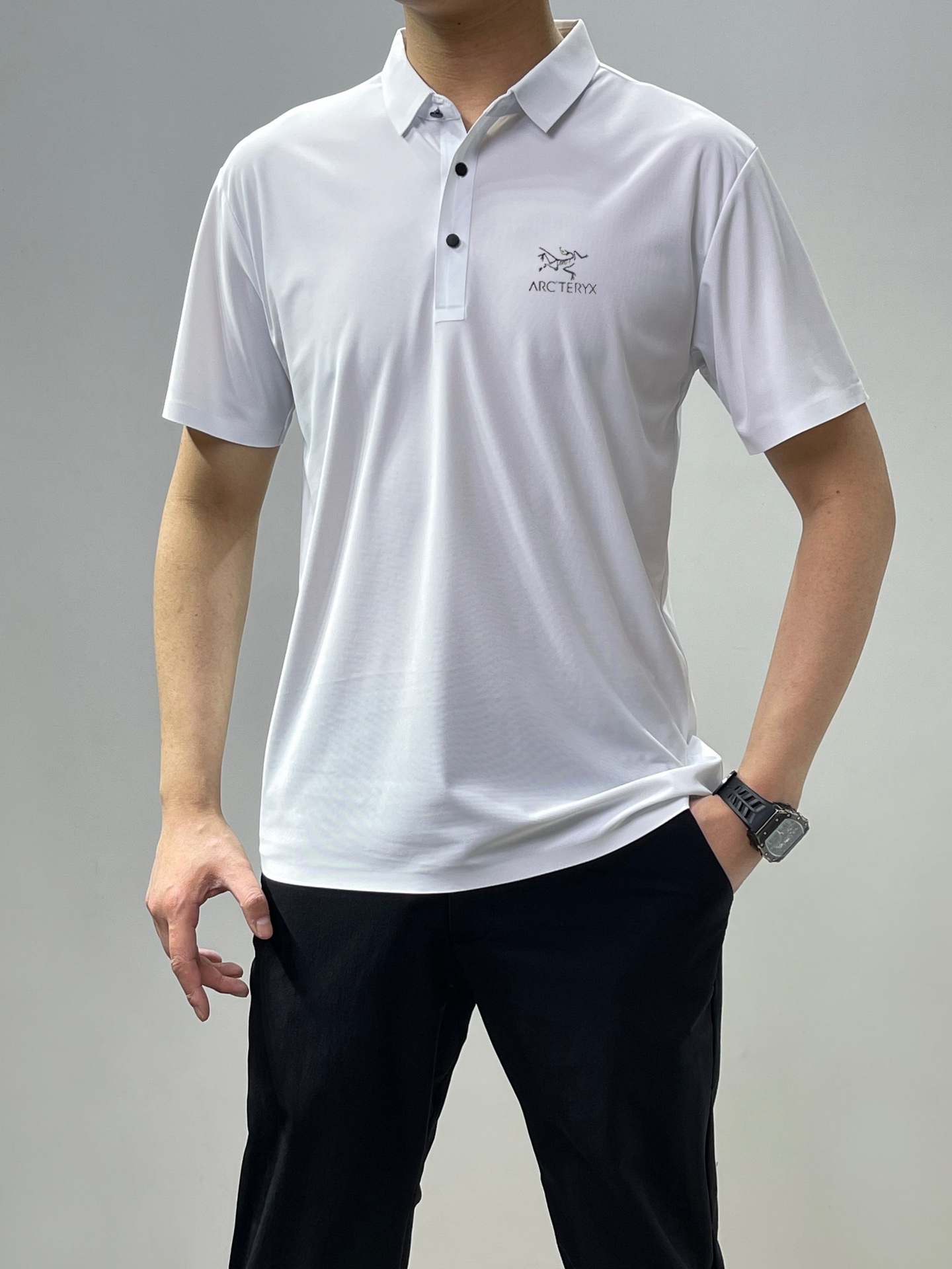 Arc’teryx Kleding Polo Overhemden T-Shirt Zwart Grijs Wit Mannen Spandex Casual