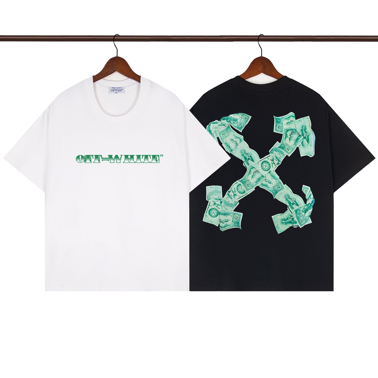 P60 Camiseta clásica de manga corta OFF-WHITE con estampado de letras, unisex, misma que usan las celebridades. El dise…