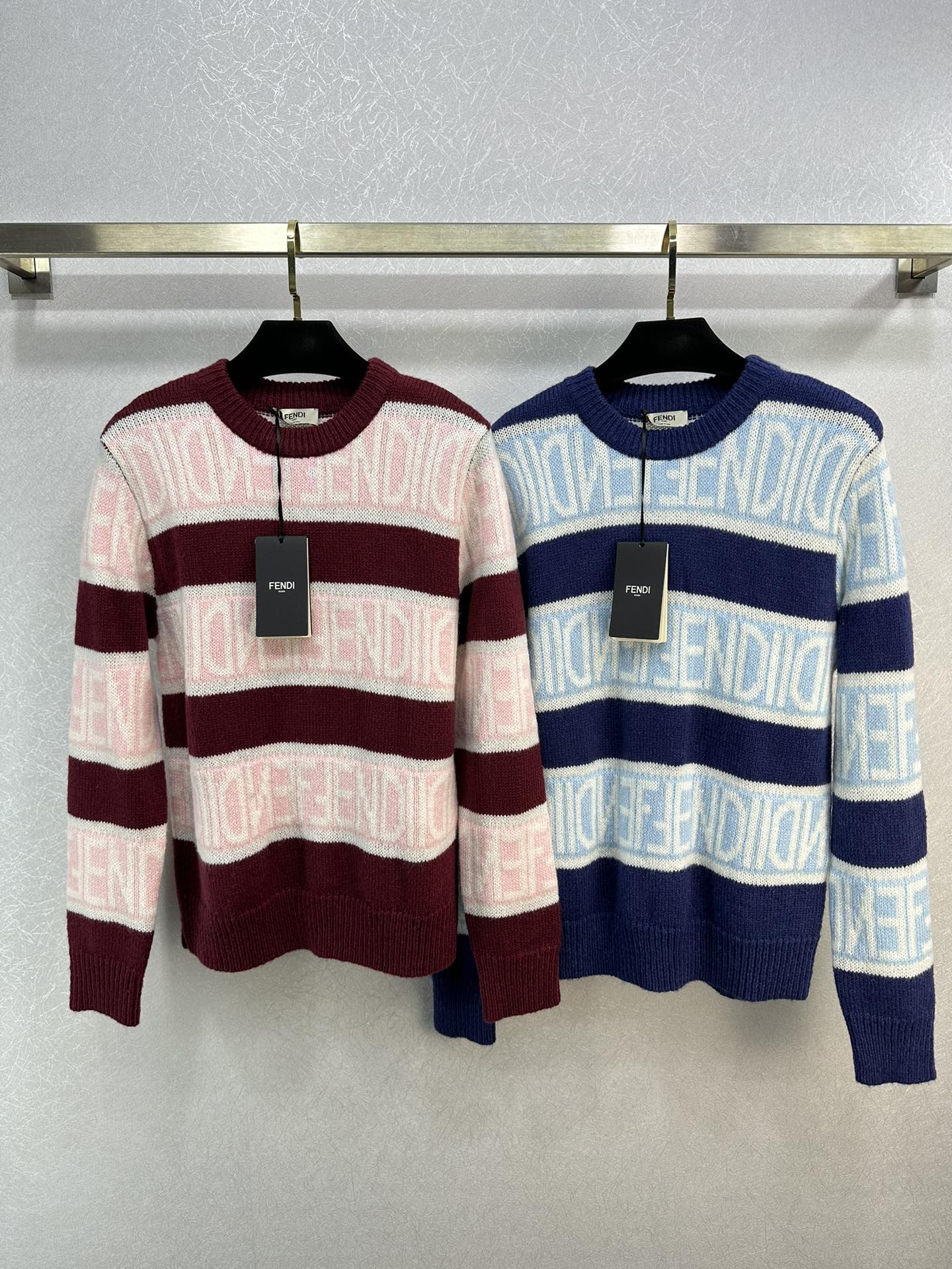 Fendi Clothing Knit Sweater Embroidery Knitting