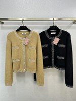Wholesale China
 MiuMiu Clothing Cardigans Knit Sweater Knitting Vintage