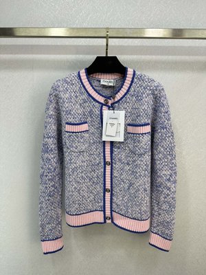 Chanel Clothing Cardigans Pink Purple Wool Fall/Winter Collection