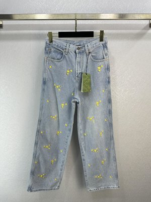 Gucci Clothing Jeans Pants & Trousers Embroidery Spring Collection