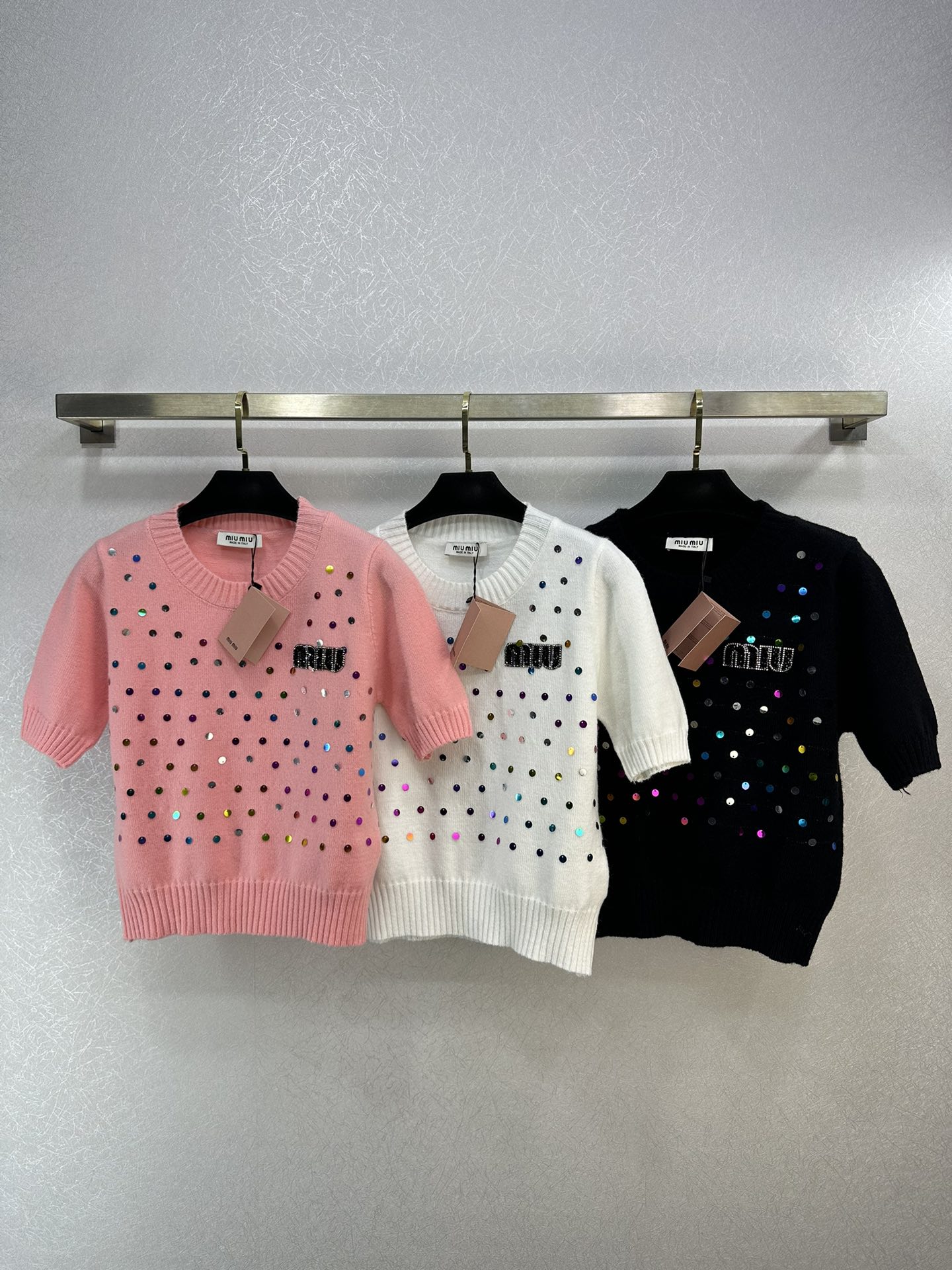 MiuMiu Clothing Tank Tops&Camis Pink Knitting Spring Collection