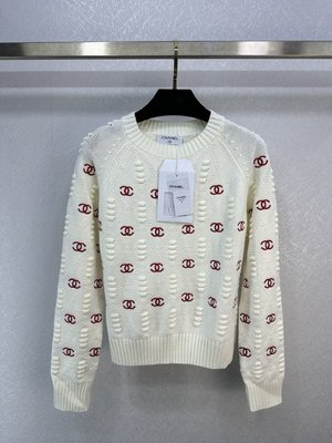 Chanel Clothing Knit Sweater Sweatshirts Best Capucines Replica Red Embroidery Knitting Wool Spring Collection