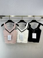 Chanel Replica
 Clothing Tank Tops&Camis White Knitting Casual