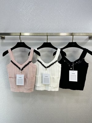 Chanel Replica Clothing Tank Tops&Camis White Knitting Casual