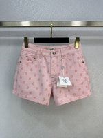 Hermes Clothing Jeans Shorts Printing Cotton Linen Spring/Summer Collection Vintage