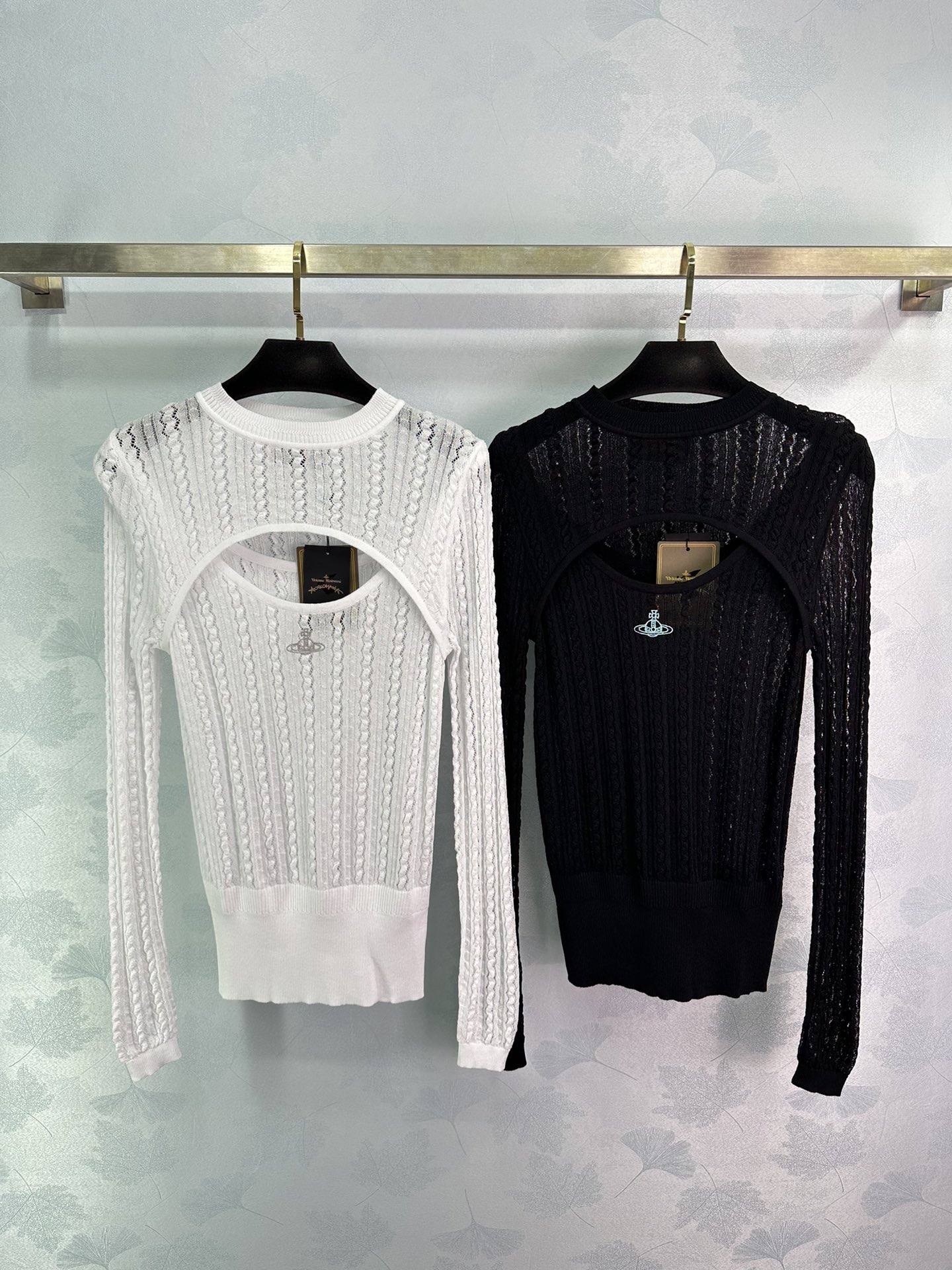 Vivienne Westwood Clothing Shirts & Blouses White Embroidery Cashmere Knitting Spring/Summer Collection