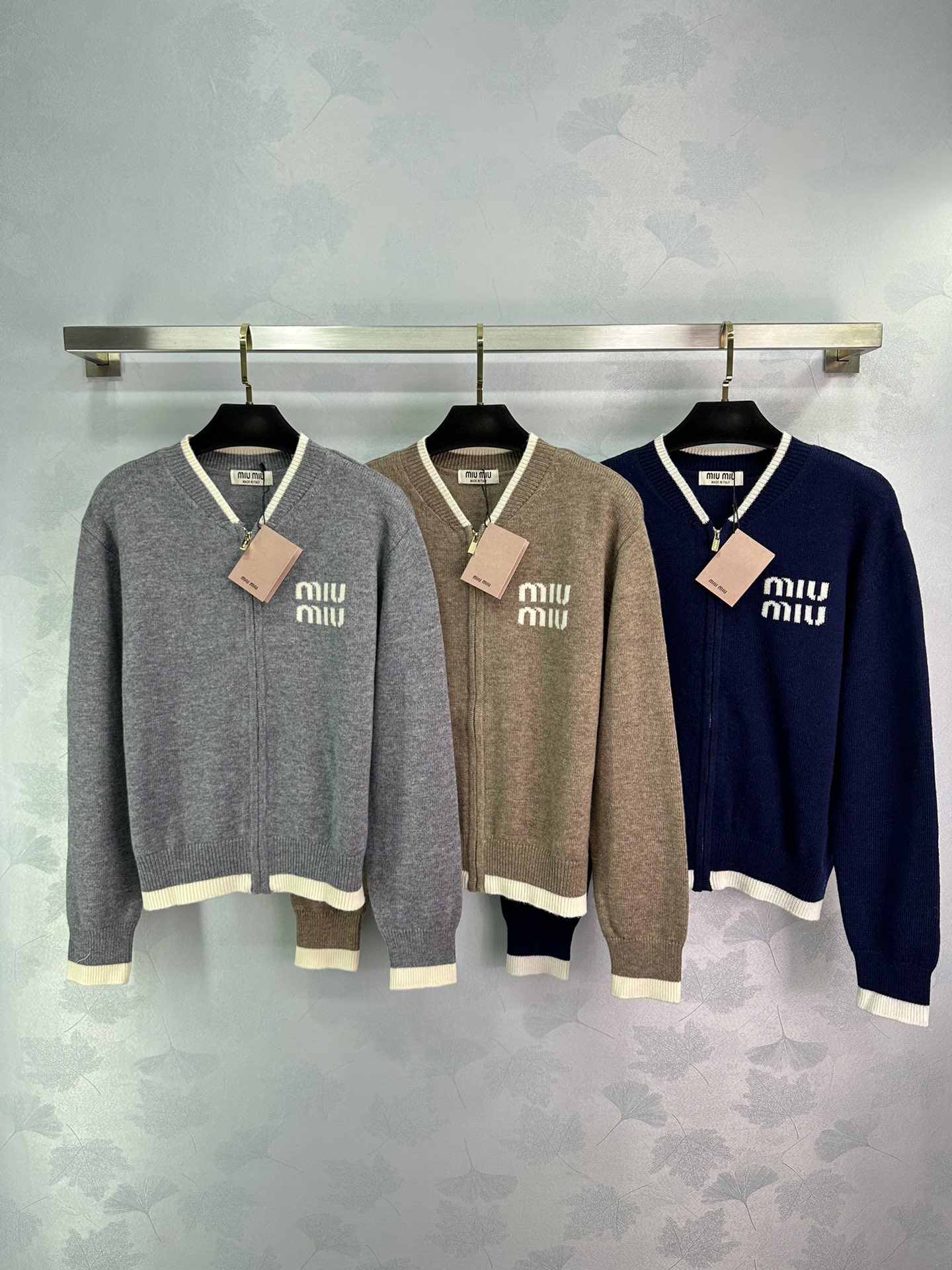 MiuMiu Clothing Cardigans Cashmere Fall/Winter Collection Fashion Long Sleeve