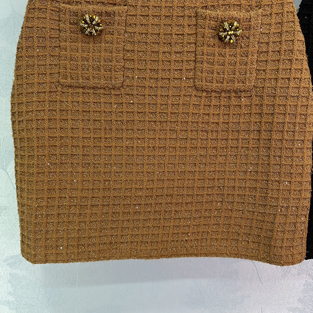 New 2024 Self-Portrait Dress: Brown Knit Shorts for Stylish Women, 2 Colors. - 图片 4