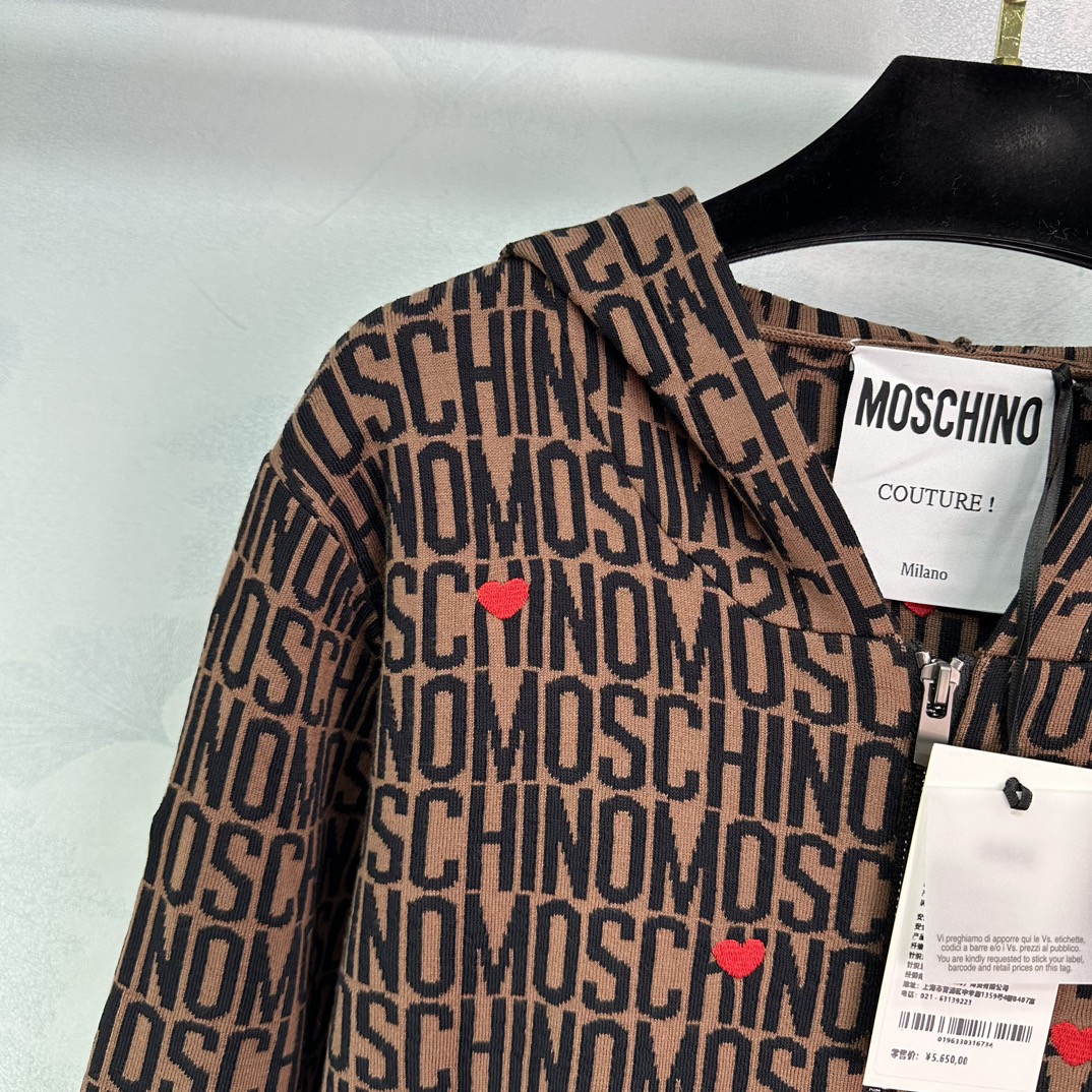 2024 New Moschino Knitted Coat with Logo and Floral Details for Women - 图片 3
