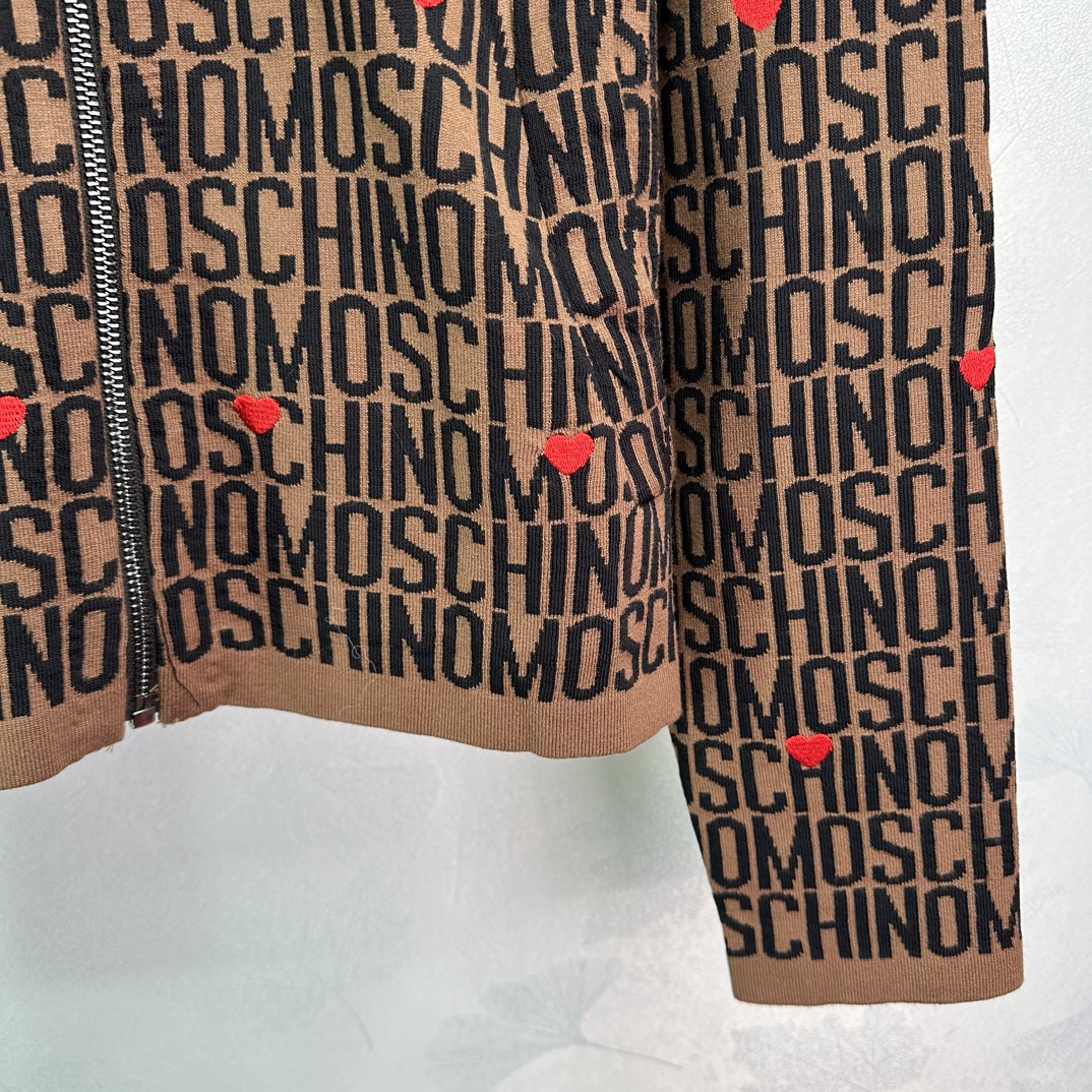 2024 New Moschino Knitted Coat with Logo and Floral Details for Women - 图片 7