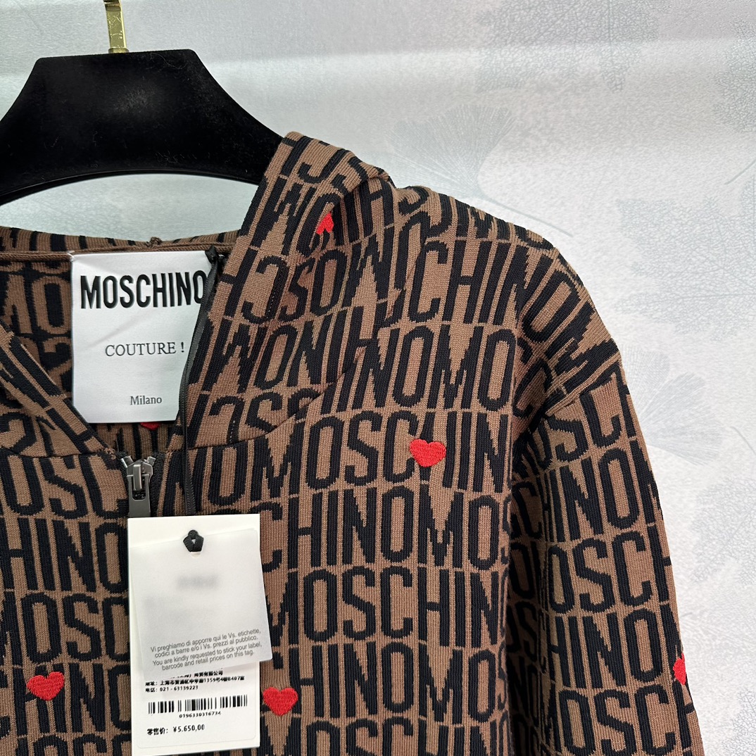 2024 New Moschino Knitted Coat with Logo and Floral Details for Women - 图片 2