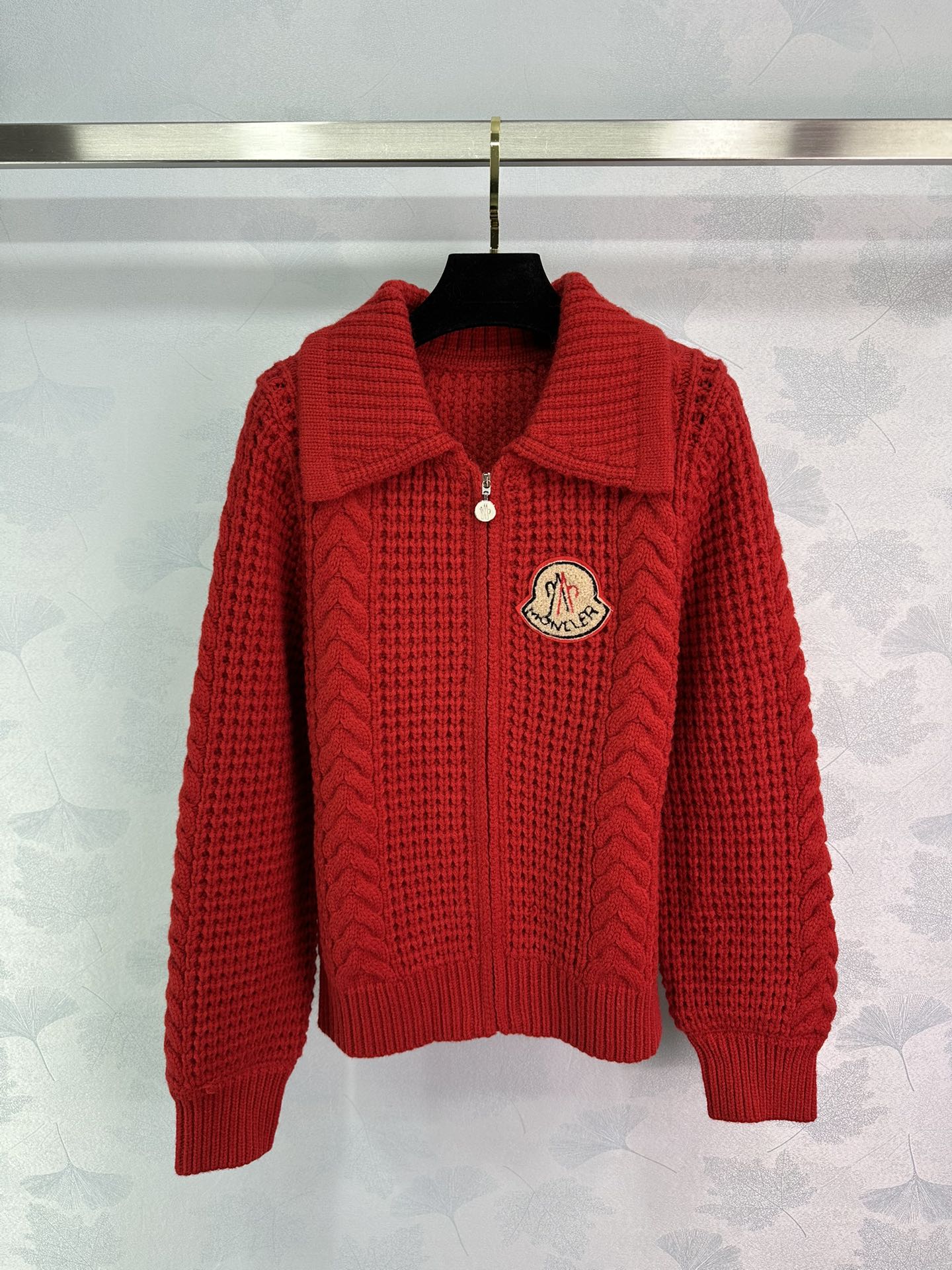 Classic Brown Gray Knitted Women’s Suit with Wool and Custom Logo Zipper - 图片 1