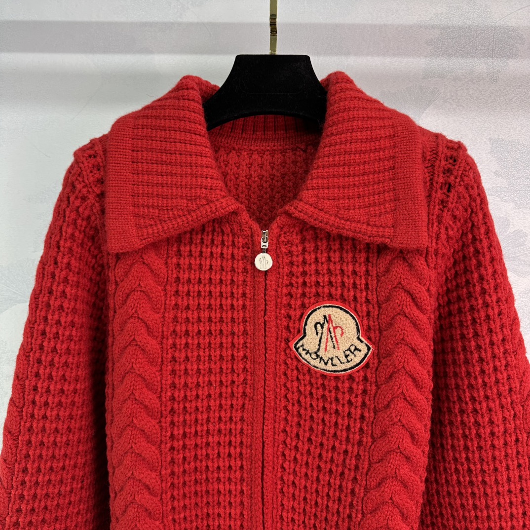 Classic Brown Gray Knitted Women’s Suit with Wool and Custom Logo Zipper - 图片 4