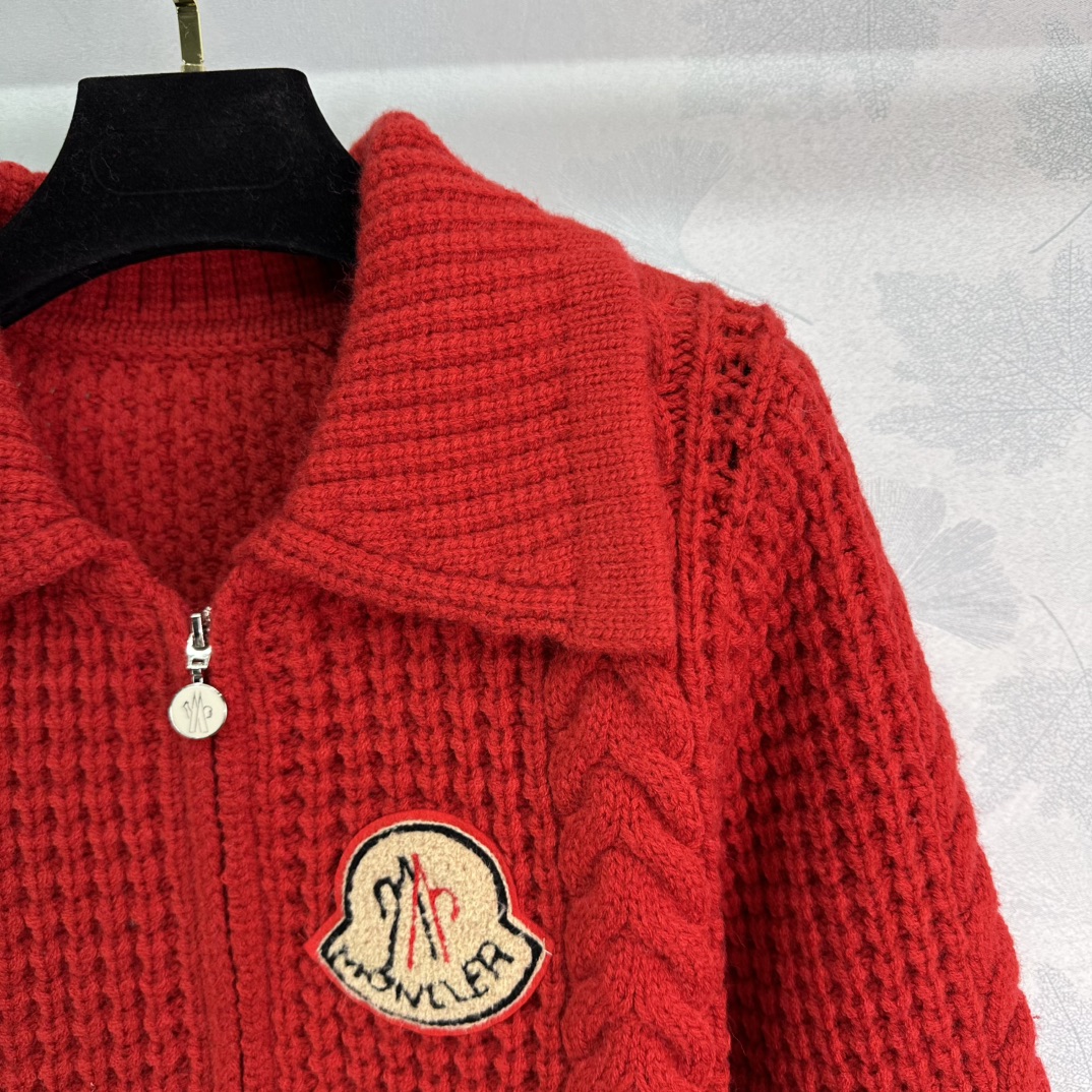 Classic Brown Gray Knitted Women’s Suit with Wool and Custom Logo Zipper - 图片 2