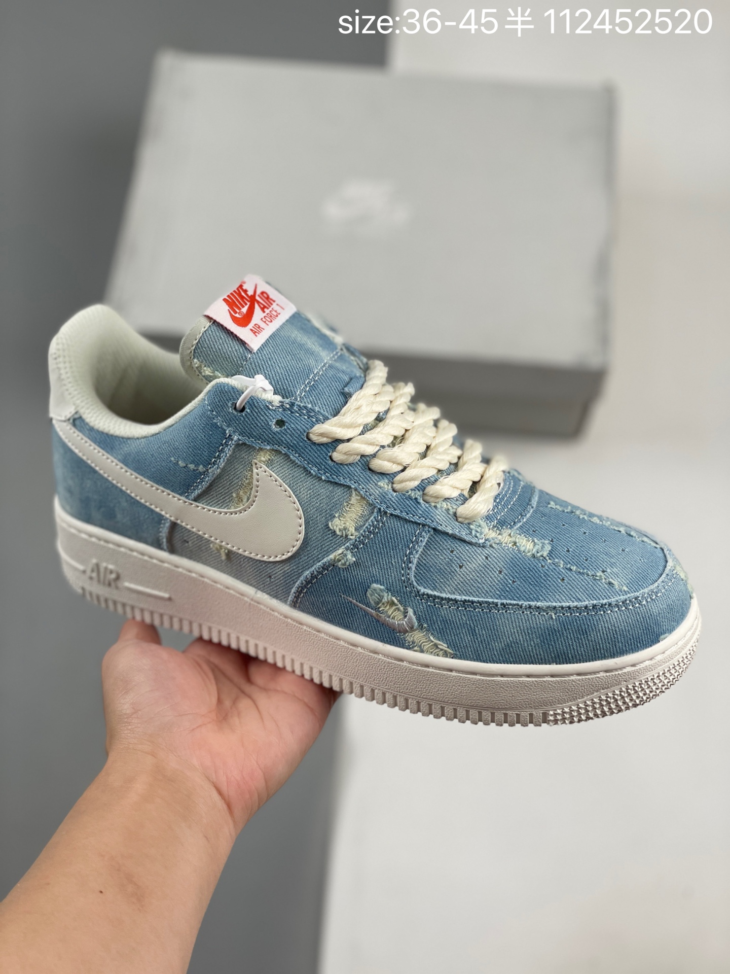 💰100
真标✅NIKE AIR FORCE 1‘07LV牛仔
原楦头原纸板 打造纯正低帮空军版型
专注外贸渠道 全掌内置蜂窝气垫 
原盒配件 原厂中底钢印、拉帮完美 
货号:LV2288  CW2288
Size:36 36.5 37.5 38 38.5 39 40 40.5 41 42 42.5 43 44 45
ID:112452520