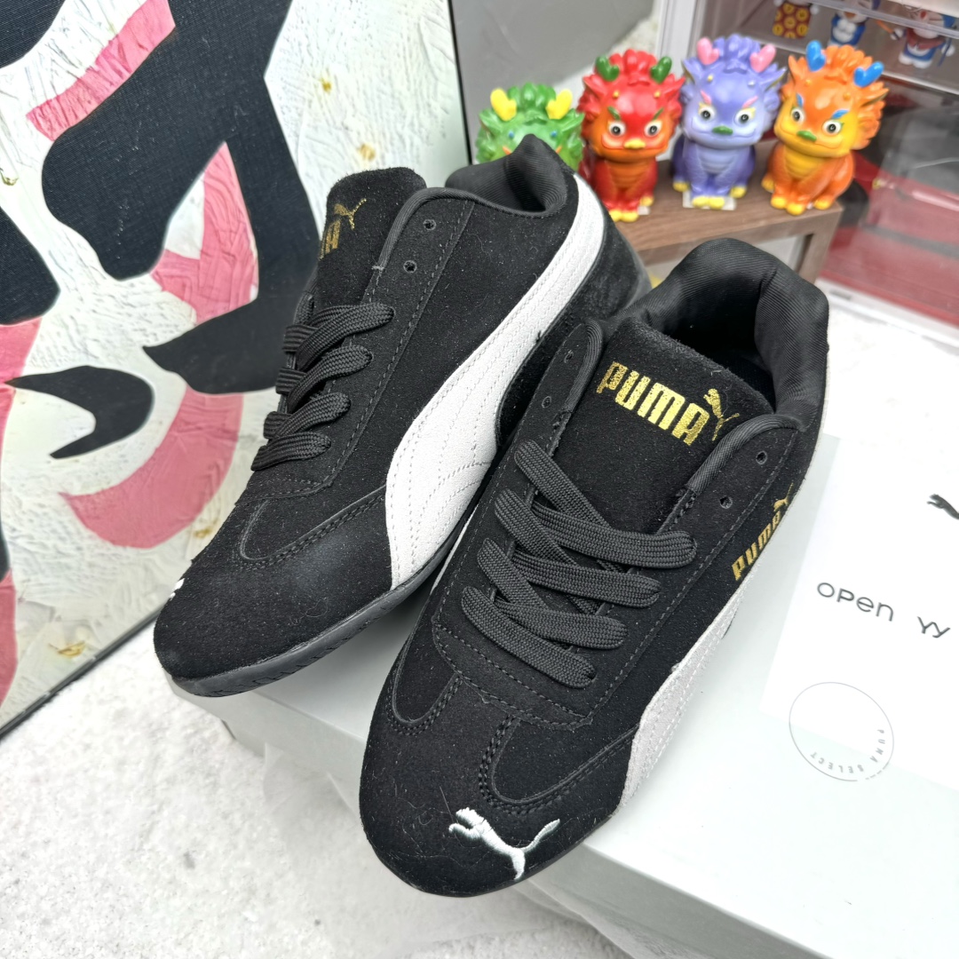 万胜出厂价:77💰彪马短舌系列🌟官网同步在售,原包装➕原吊牌Open YY x Puma Speedcat 彪马板鞋 白黑 码数36-44 男女现货