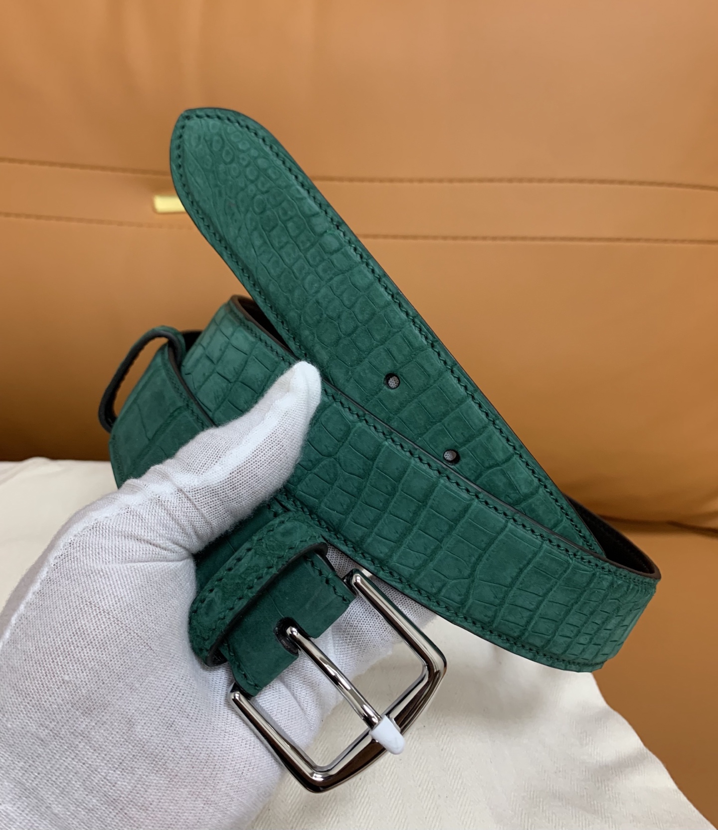 NO:700434,L Genuine version handmade thread, imported frosted crocodile leather, 12 optional, optional size!  ,,loro piana,crocodile skin,Hermes,19860909L正品对版手工线,进口磨砂鳄鱼皮,12可选,码数可选！,,loro piana,crocodile skin,Hermes,,Bag