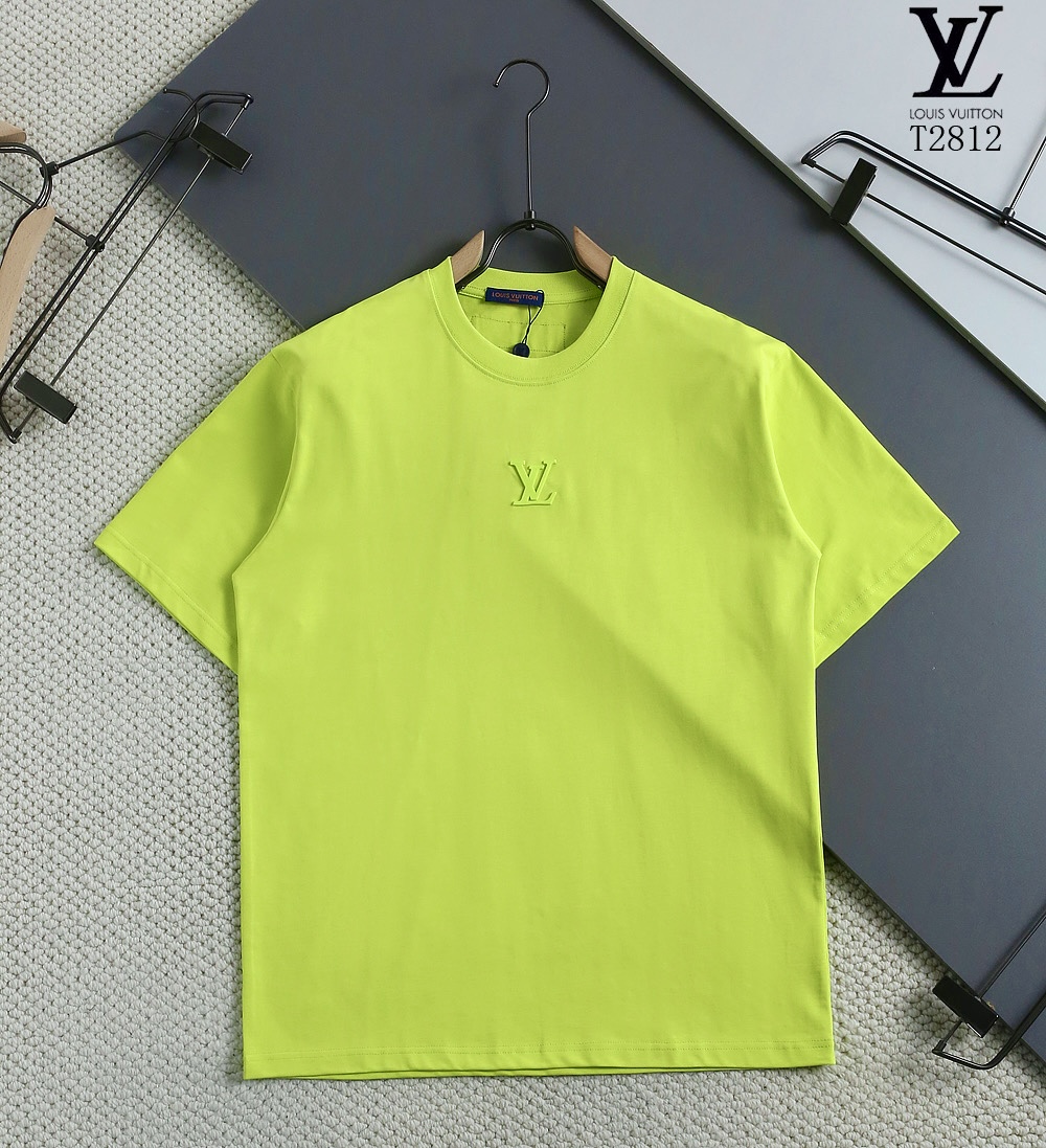 P95 🌸 Louis Vuitton Lv 25ss nueva camiseta de manga corta con cuello redondo para hombre, versión alta, alta calidad, …
