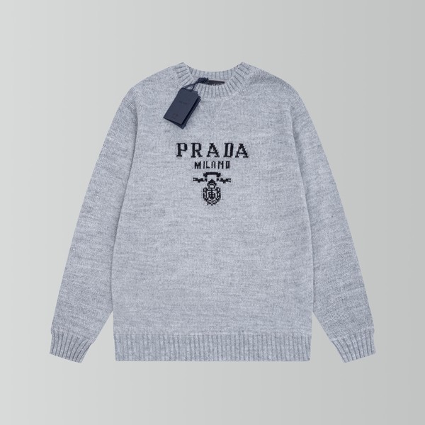Prada New Clothing Sweatshirts Embroidery Cashmere Knitting Wool