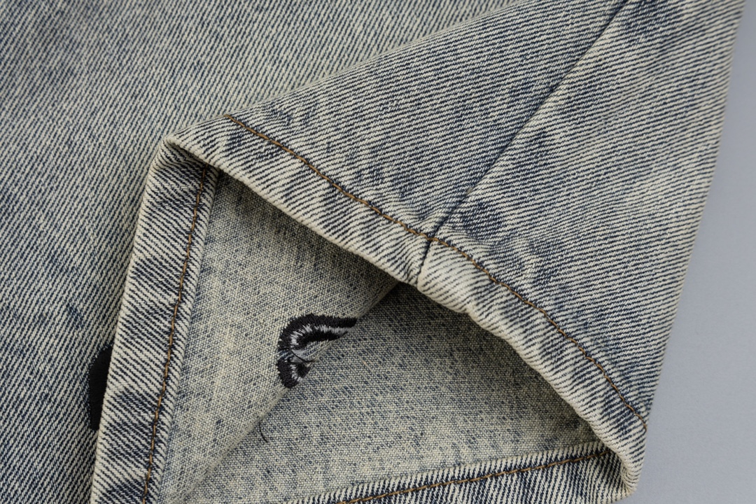 Miumiu Embroidered High Waist Jeans: Top Quality Retro Cotton Cowboy Clothes - 图片 7