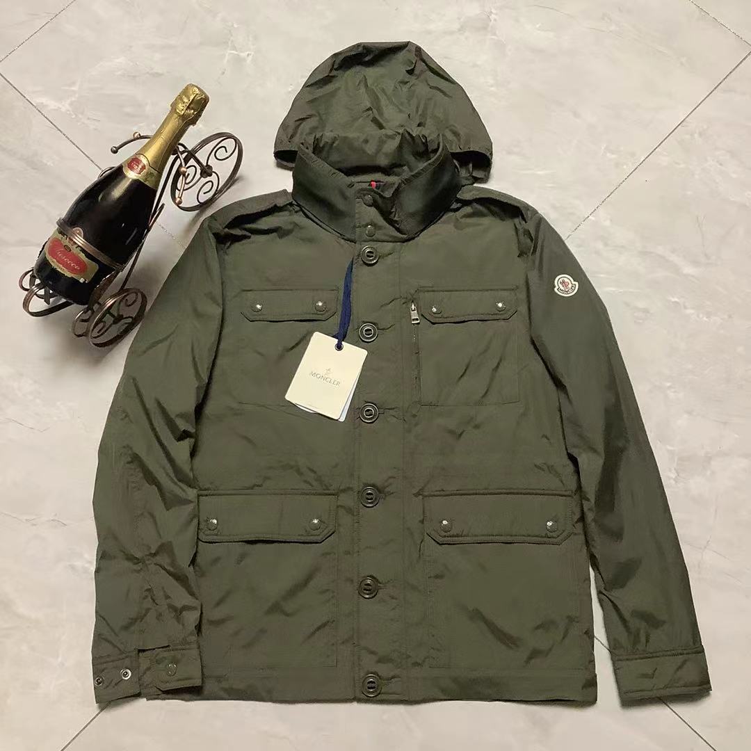 290 Nueva chaqueta tipo trench de estilo workwear, color liso, múltiples bolsillos, diseño de cuello alto, capucha esco…