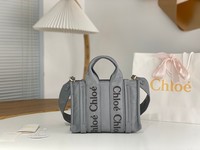 Copy AAA+
 Chloe Tote Bags Apricot Color Black Elephant Grey Embroidery Nylon Woody