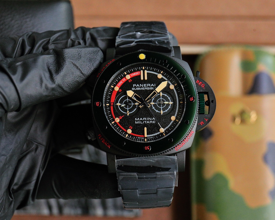 V7 Panerai's new SUBMERSIBLE BMG-TECH™ ─ 47mm Submersible Series Explosive Hollow Watch🔥Equipped with the original imported 2555 fully automatic mechanical mov