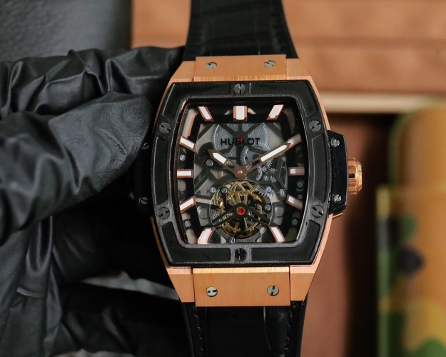 Hublot Men's Exquisite Flywheel Wristwatch, Top 316 Steel Case, Leather Strap 1 Hublot Men's Exquisite Flywheel Wristwatch, Top 316 Steel Case, Leather Strap