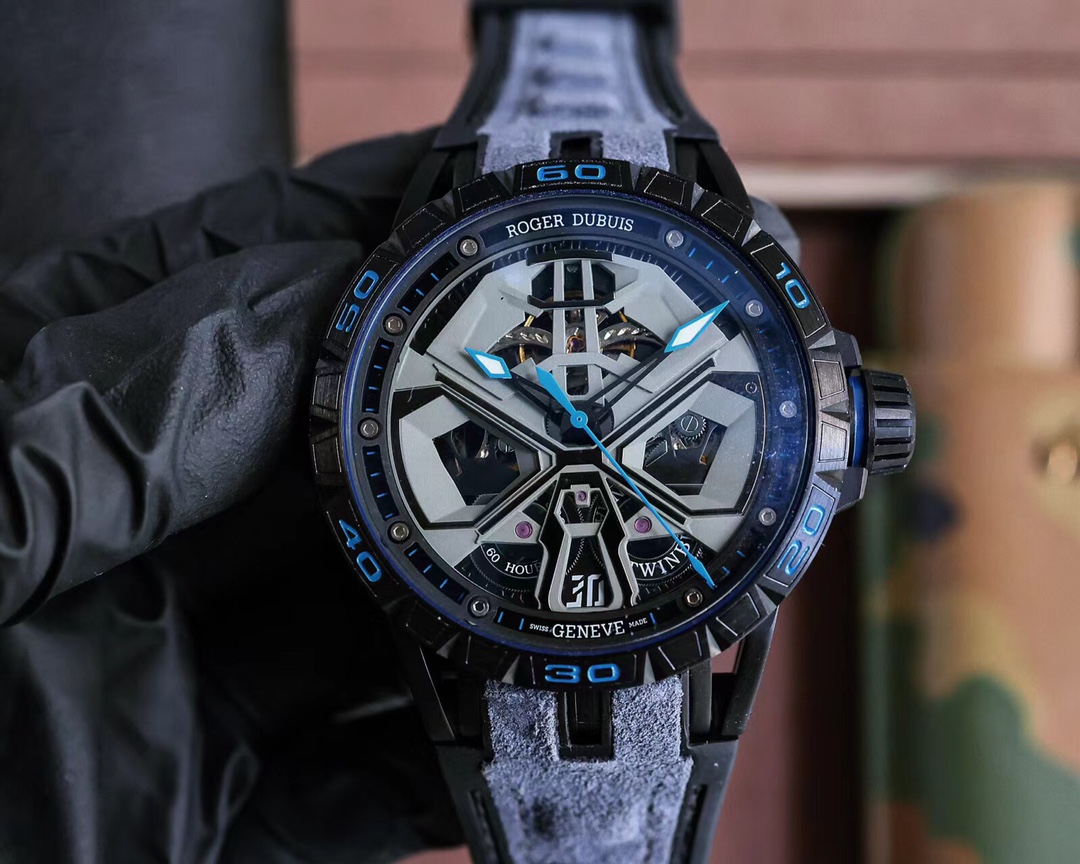 罗杰杜彼ROGERDUBUIS豪爵Excalibur王者系列自动上链机芯表壳46毫米,Sapphirec