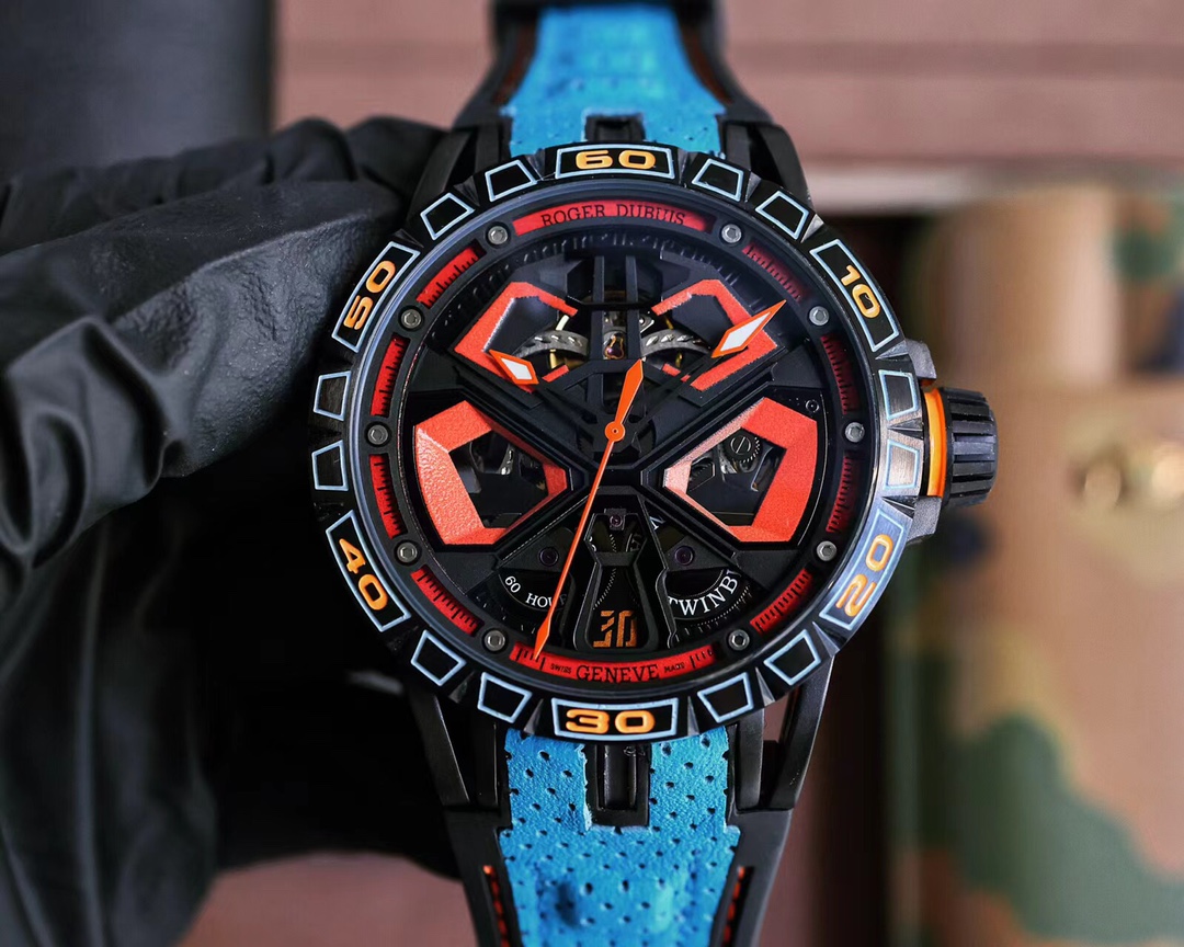 罗杰杜彼ROGERDUBUIS豪爵Excalibur王者系列自动上链机芯表壳46毫米,Sapphirec