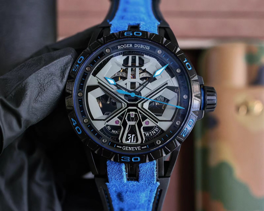 罗杰杜彼ROGERDUBUIS豪爵Excalibur王者系列自动上链机芯表壳46毫米,Sapphirec