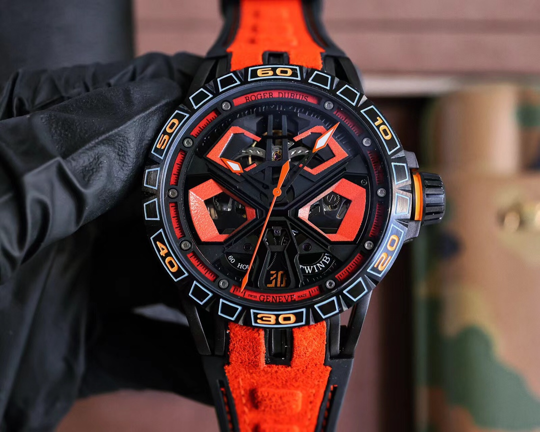 罗杰杜彼ROGERDUBUIS豪爵Excalibur王者系列自动上链机芯表壳46毫米,Sapphirec