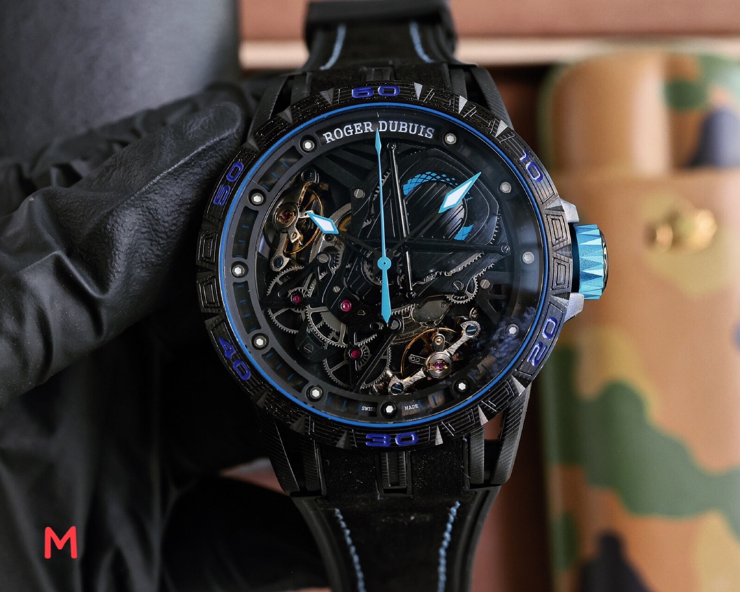 罗杰杜彼ROGERDUBUIS豪爵Excalibur王者系列自动上链机芯表壳46毫米,Sapphirec